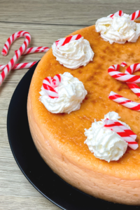 baked candy cane cheesecake