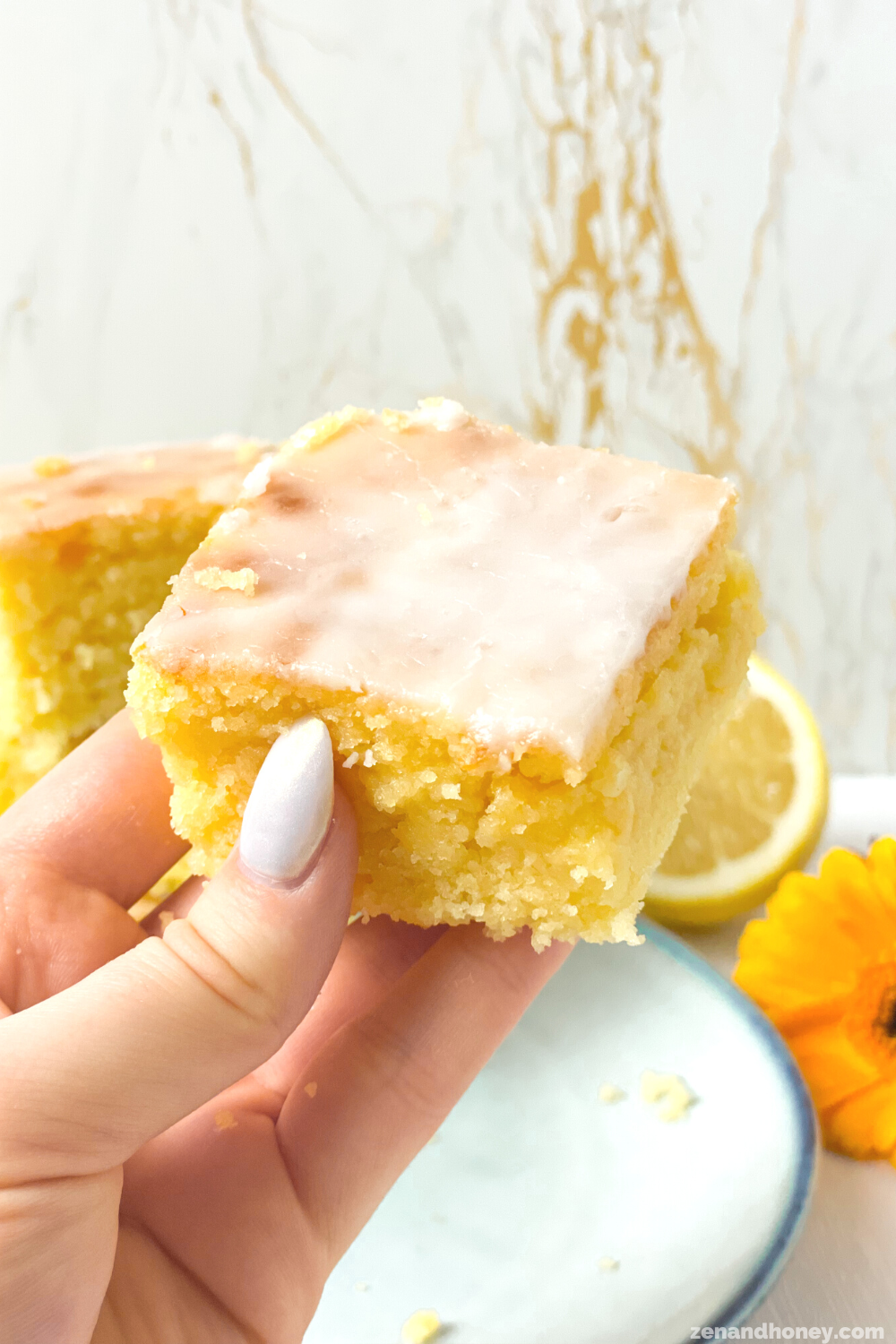 Lemon Brownies With Lemon Glaze Zen And Honey