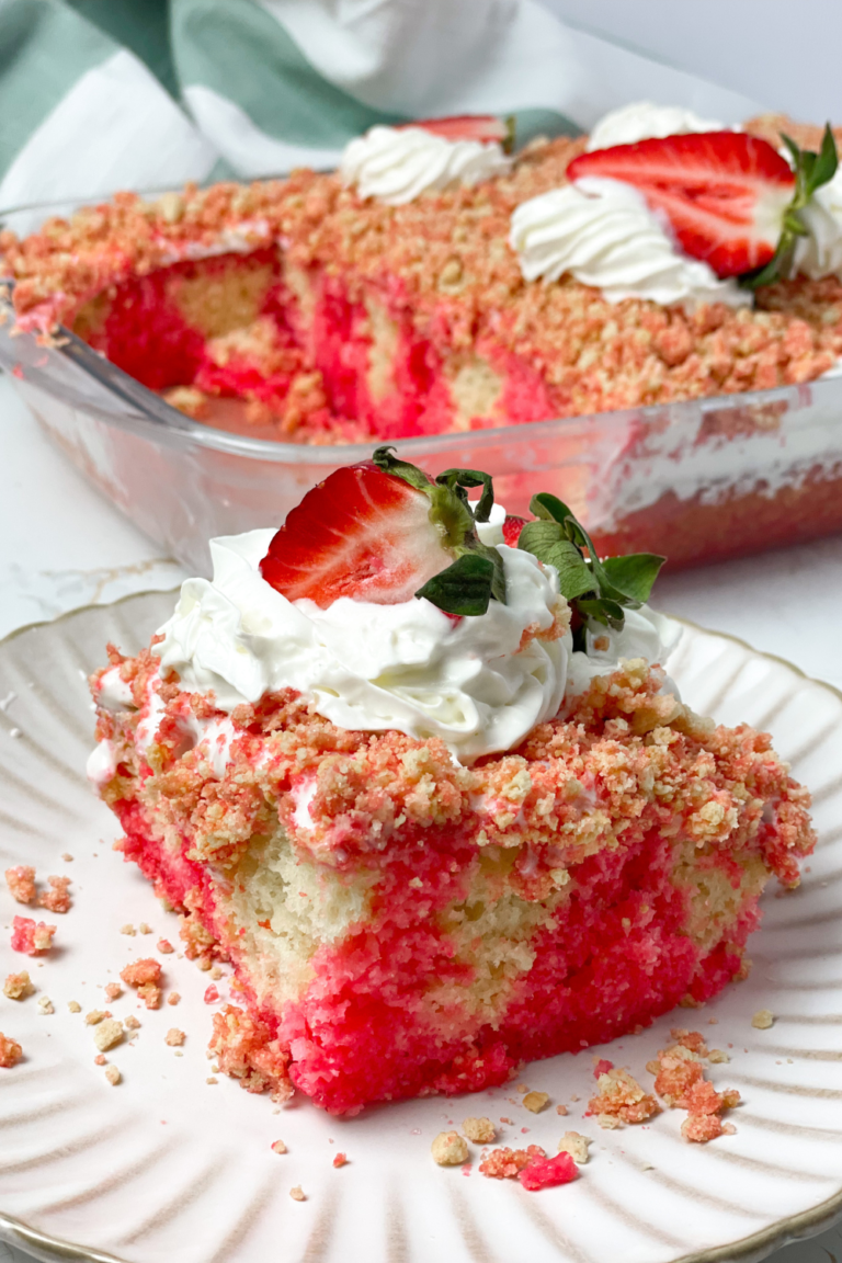 Strawberry Crunch Poke Cake - ZEN AND HONEY