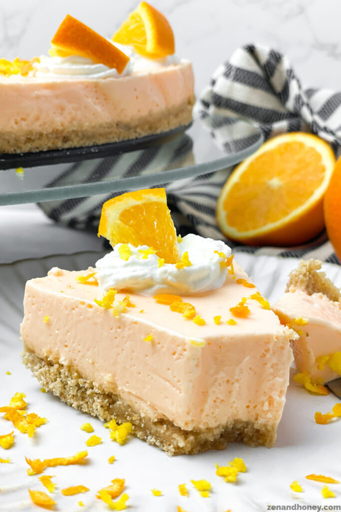 No-Bake Silky Orange Creamsicle Pie - ZEN AND HONEY