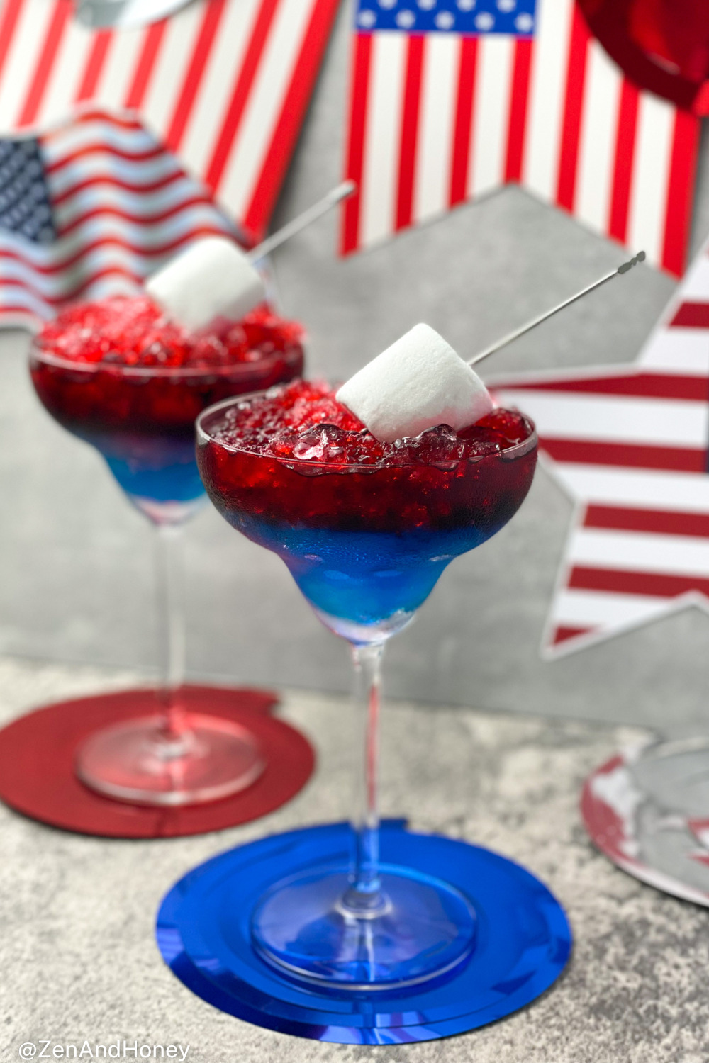 Red, Blue and Marshmallow Margarita 