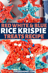red white and blue rice krispie treats