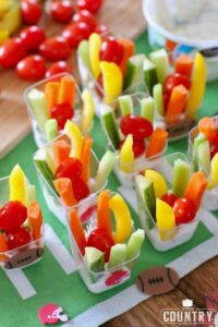 game day veggie cups
