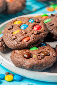 soft chocolate m&m cookies