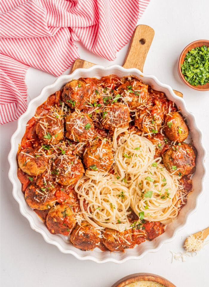 Chicken Meatballs And Spaghetti