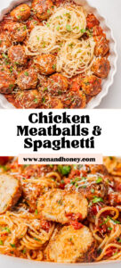 chicken meatballs and spaghetti dinner