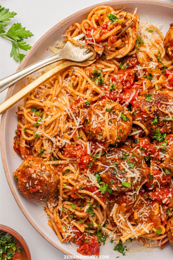 Chicken Meatballs And Spaghetti - ZEN AND HONEY