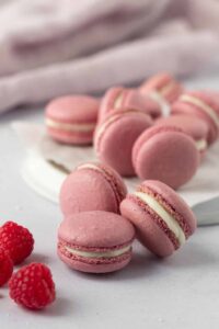 pink raspberry macarons