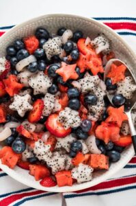 red white and blue fruit salad