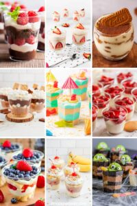 fancy mini desserts in cups