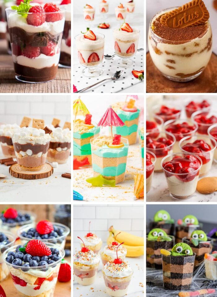 fancy mini desserts in cups