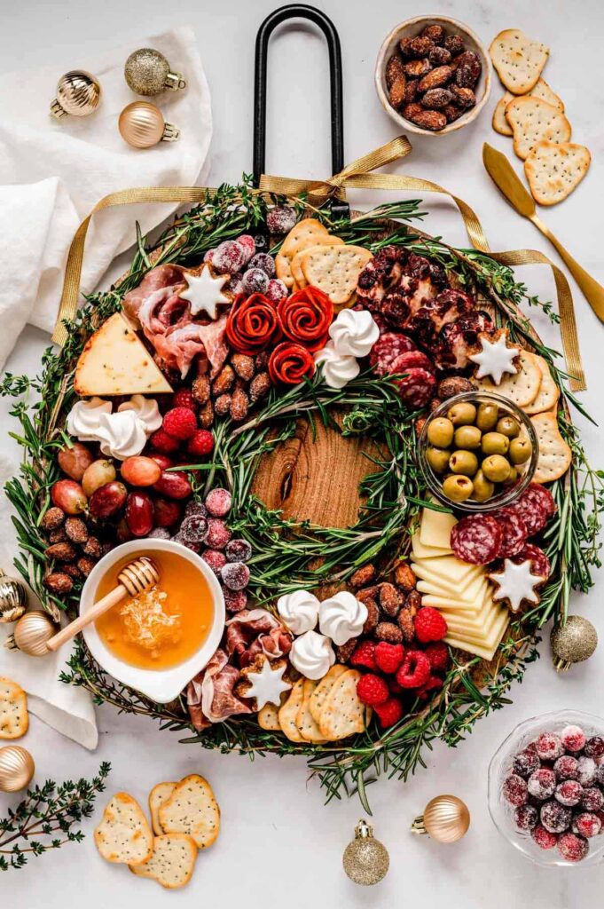 Holiday Wreath Charcuterie / Dessert Serving Board with 20 Picks main image 0
