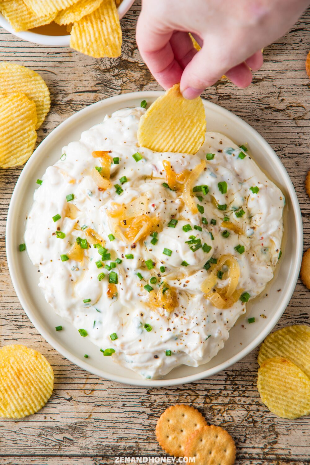 French Onion Dip Recipe - ZEN AND HONEY