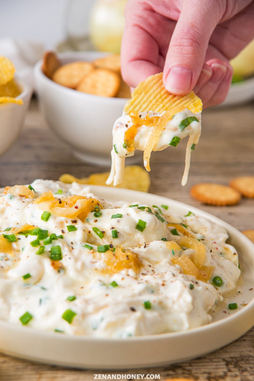 French Onion Dip Recipe - ZEN AND HONEY
