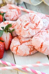 strawberry crinkle cookies