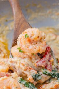 creamy spinach tuscan shrimp