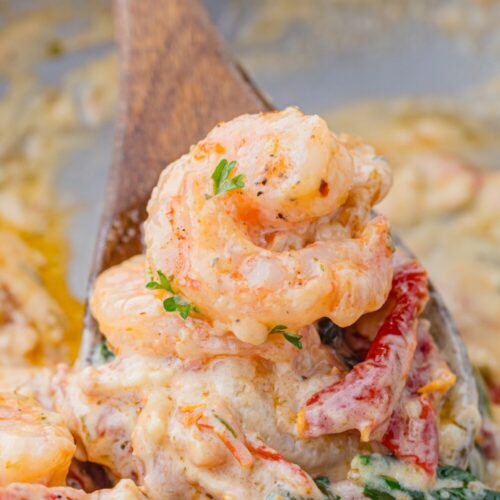 creamy spinach tuscan shrimp