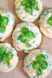 green cherry shamrock cookies