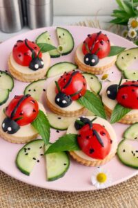 caprese ladybug appetizer