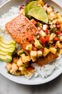 salmon with salsa