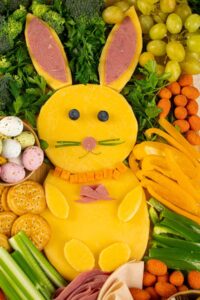 easter bunny snack board