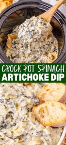 slow cooker artichoke spinach dip